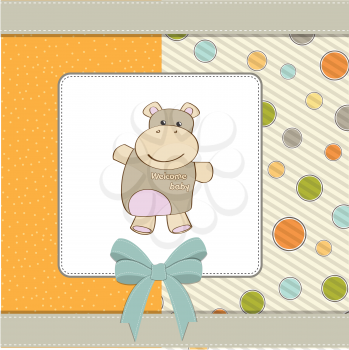 Royalty Free Clipart Image of a Background With a Hippo