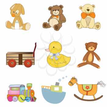 Royalty Free Clipart Image of Cute Toys