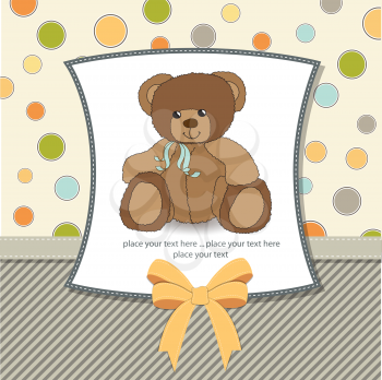 Royalty Free Clipart Image of a Card With a Bear