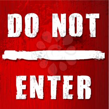 Royalty Free Clipart Image of a Do Not Enter Sign