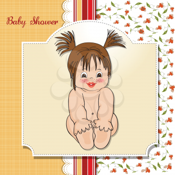 Royalty Free Clipart Image of a Baby Shower Card for a Girl