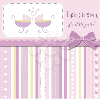 delicate baby twins announcement card