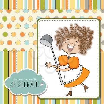 the best wife certificate, vector illustration