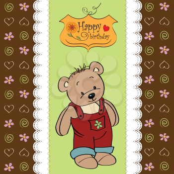 birthday greeting card with teddy bear
