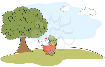 baby shower card, illustration in vector format