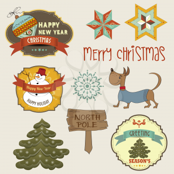 Royalty Free Clipart Image of Christmas Labels