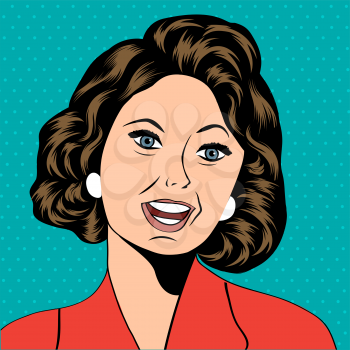 Pop Art illustration of a laughing woman, vector format