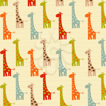 pattern with giraffes, illustration in vector format