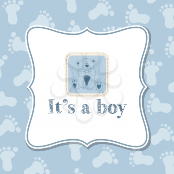Baby boy  invitation for baby shower, vector format