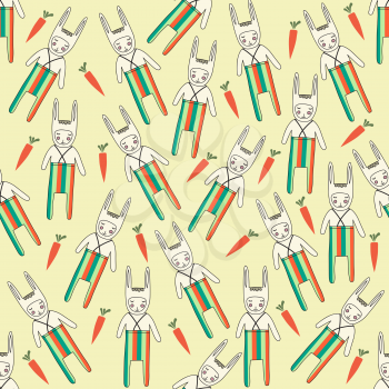 seamless pattern with rabbits, vector format