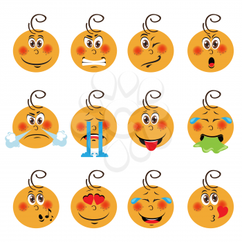 Baby boy Emojis Set of Emoticons Icons Isolated. Vector Illustration On White Background