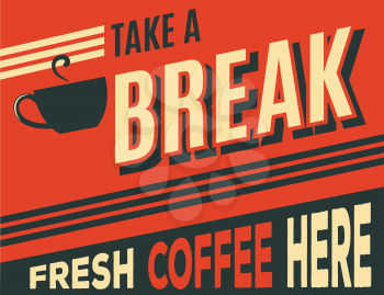 advertising coffee retro poster, vector format
