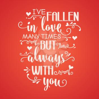 Romantic love quote. Love card