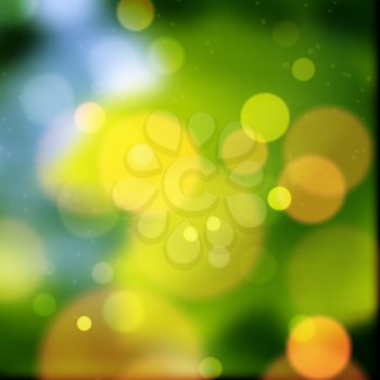 Amazing green and yellow bokeh abstract background. Vector format