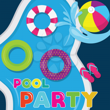 joyfull summer banner. Pool party. Vector