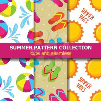 summer pattern collection. Beach theme. Summer banner. Vector