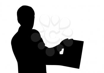 Businessman show on background. Icon, Vector