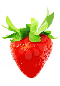 Single fresh strawberrie . Vector