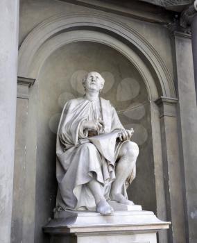Statue in Duomo Santa Maria Del Fiore and Campanile. Florence. Inside Interior. Italy