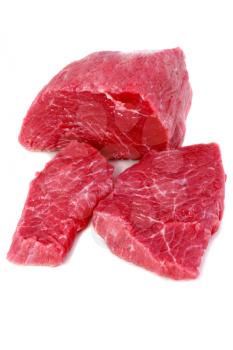 Cut of  beef steak on white. Isolated.