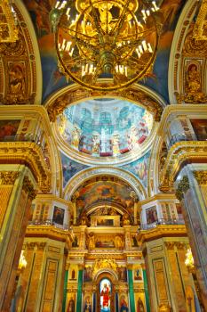 ST. PETERSBURG, RUSSIA FEDERATION - JUNE 29:Interior of Saint Isaac's Cathedral in St Petersburg, Russia . Picture takes in Saint-Petersburg, inside Saint Isaac's Cathedral  on June 29, 2012.

