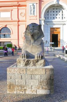 Cairo Museum of Egyptology and Antiquities. Exhibits in front of the museum.