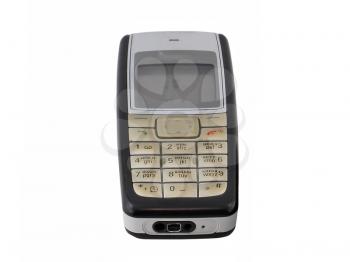 Antiques, old cellular(mobile) phone. Isolated on white.
