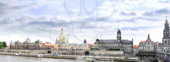 Dresden panorama from Elbe bridge. Germany