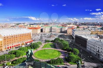 View on   of St. Petersburg city  from  the colonnade of St. Isaac's. Russia