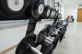 Stand With Dumbbells in Gym