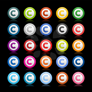 Royalty Free Clipart Image of Copyright Icons