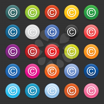 Royalty Free Clipart Image of Copyright Icons
