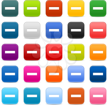 Royalty Free Clipart Image of a Set of Minus Icons