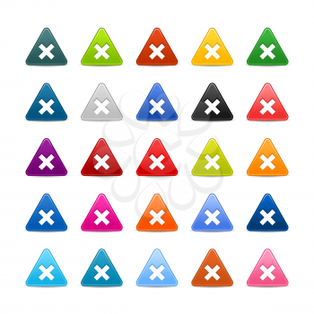 Royalty Free Clipart Image of a Set of Triangular Icons