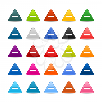 Royalty Free Clipart Image of Triangular Minus Sign Icons
