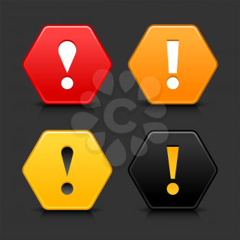 Royalty Free Clipart Image of Four Attention Signs