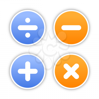 Royalty Free Clipart Image of Four Math Symbols