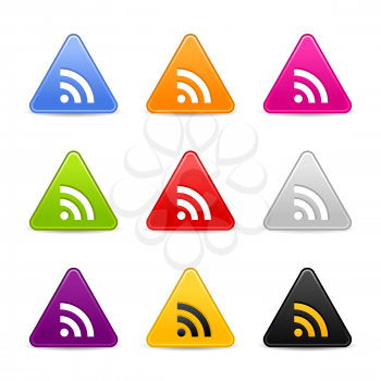 Royalty Free Clipart Image of a Set of RSS Icons