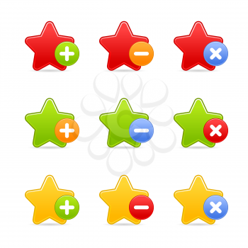 Royalty Free Clipart Image of a Bunch of Star Icons