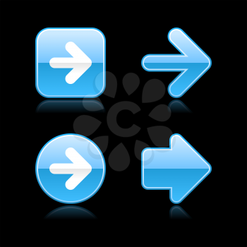 Royalty Free Clipart Image of Four Blue Arrows
