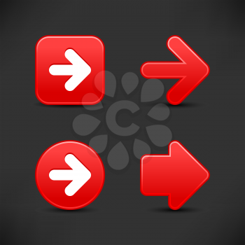 Royalty Free Clipart Image of Four Red Arrow Icons