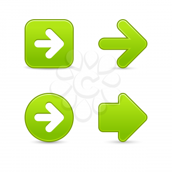 Royalty Free Clipart Image of Four Green Arrows
