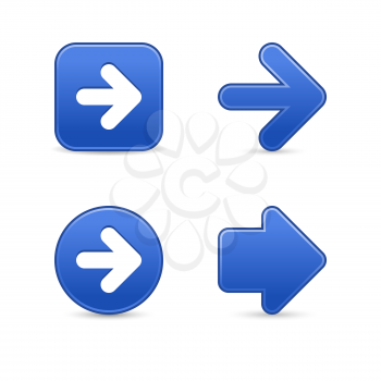 Royalty Free Clipart Image of Four Blue Arrow Icons