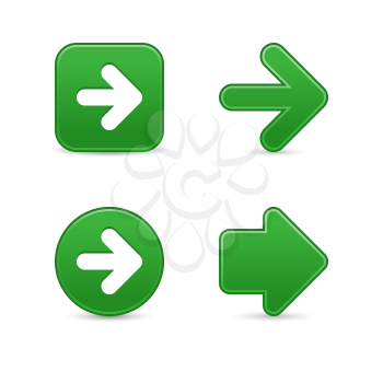 Royalty Free Clipart Image of Four Green Arrow Icons