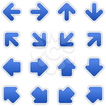 Royalty Free Clipart Image of a Bunch of Blue Arrows