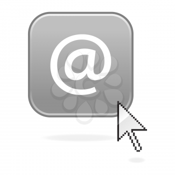 Royalty Free Clipart Image of an Email Icon and Mouse Cursor