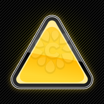 Royalty Free Clipart Image of a Yellow Triangle Sign
