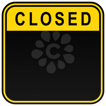 Royalty Free Clipart Image of a Closed Sign