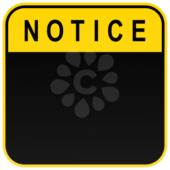 Royalty Free Clipart Image of a Notice Sign