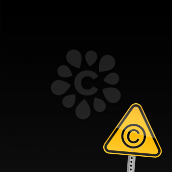 Royalty Free Clipart Image of a Copyright Sign
